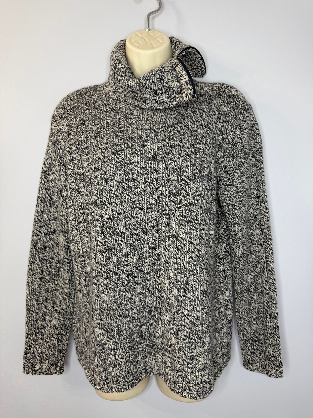 Weekend by Max Mara Wool Tuttle Neck Zip Chunky Knit Women's Sz S Made in Italy